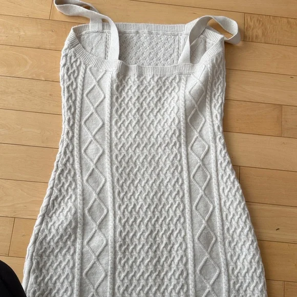 NWOT H&M Cream Cable Knit Mini Dress - Picture 5 of 5